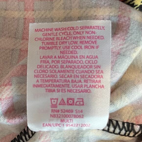 No Boundaries Multi Plaid High Rise Flared T-Shirt Legging Pants Junior Large - Picture 10 of 12